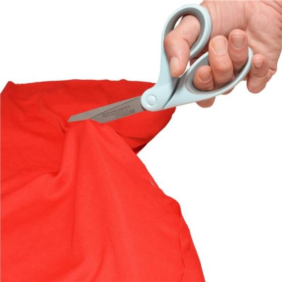 Westcott Titanium Bonded Sewing Scissors, 8", Bent, Blue, 1-Count - Picture 5 of 7